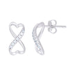 925 Sterling Silver Womens Cubic Zirconia Infinity Stud Earrings