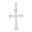 925 Sterling Silver Unisex Cz Cross Religious Charm Pendant