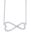 925 Sterling Silver Women Cubic Zirconia Rolo Link Infinity Necklace