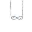 925 Sterling Silver Women Cubic Zirconia Rolo Link Infinity Necklace
