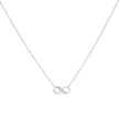 925 Sterling Silver Women Cubic Zirconia Rolo Link Infinity Necklace