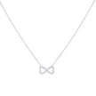 925 Sterling Silver Women Cubic Zirconia Rolo Link Infinity Necklace