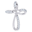 925 Sterling Silver Unisex Cz Cross Religious Charm Pendant