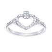 925 Sterling Silver Womens Cubic-Zirconia Heart Engagement Ring Size 9 - SLV-55891
