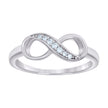 925 Sterling Silver Womens Cubic-Zirconia Infinity Ring Size 5