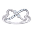 925 Sterling Silver Womens Cubic Zirconia Size-9 Infinity Heart Fashion Ring Band - SLV-55964