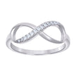 925 Sterling Silver Womens Cubic-Zirconia Infinity Love Ring Size 9  - SLV-55985