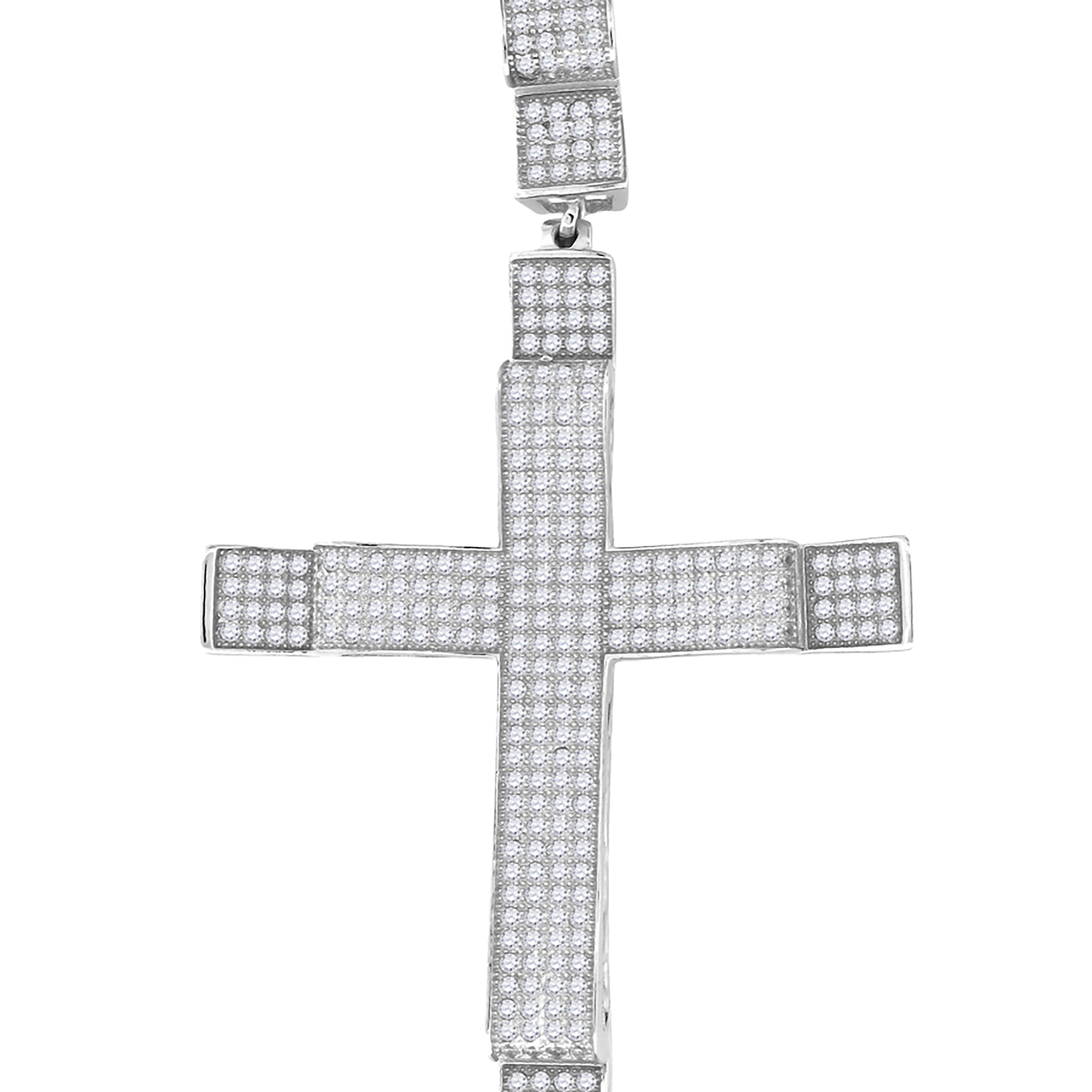 925 Sterling Silver Unisex CZ Cross Religious Charm Pendant