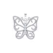 925 Sterling Silver Womens Cubic Zirconia Butterfly Charm Pendant