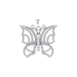 925 Sterling Silver Womens Cubic Zirconia Butterfly Charm Pendant