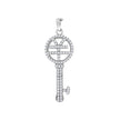 925 Sterling Silver Womens Cz Key Charm Pendant