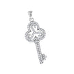 925 Sterling Silver Womens Cz Key Charm Pendant