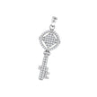 925 Sterling Silver Womens Cz Key Charm Pendant