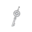 925 Sterling Silver Womens Cz Key Charm Pendant