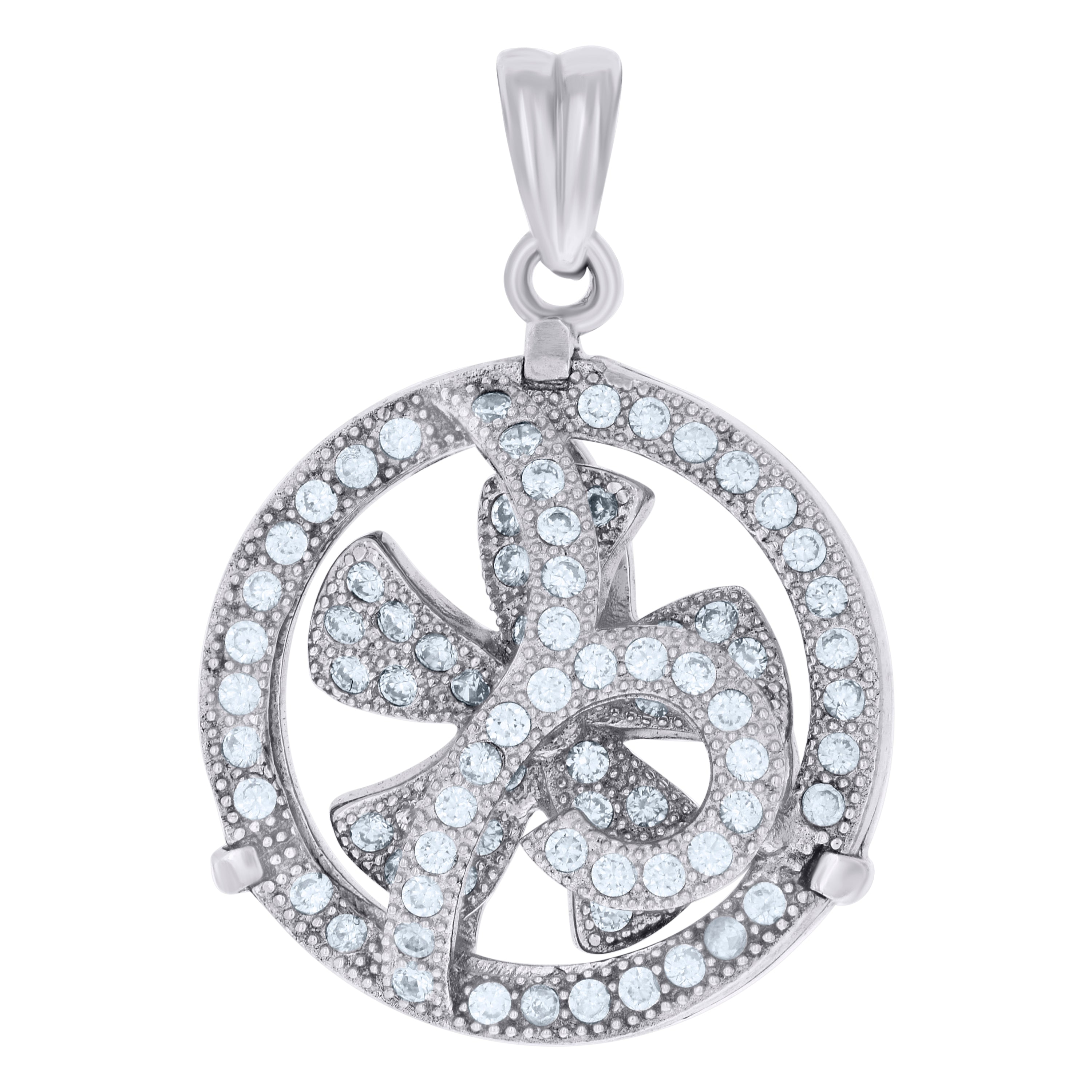 925 Sterling Silver Women Cubic-Zirconia Fashion Charm Pendant 