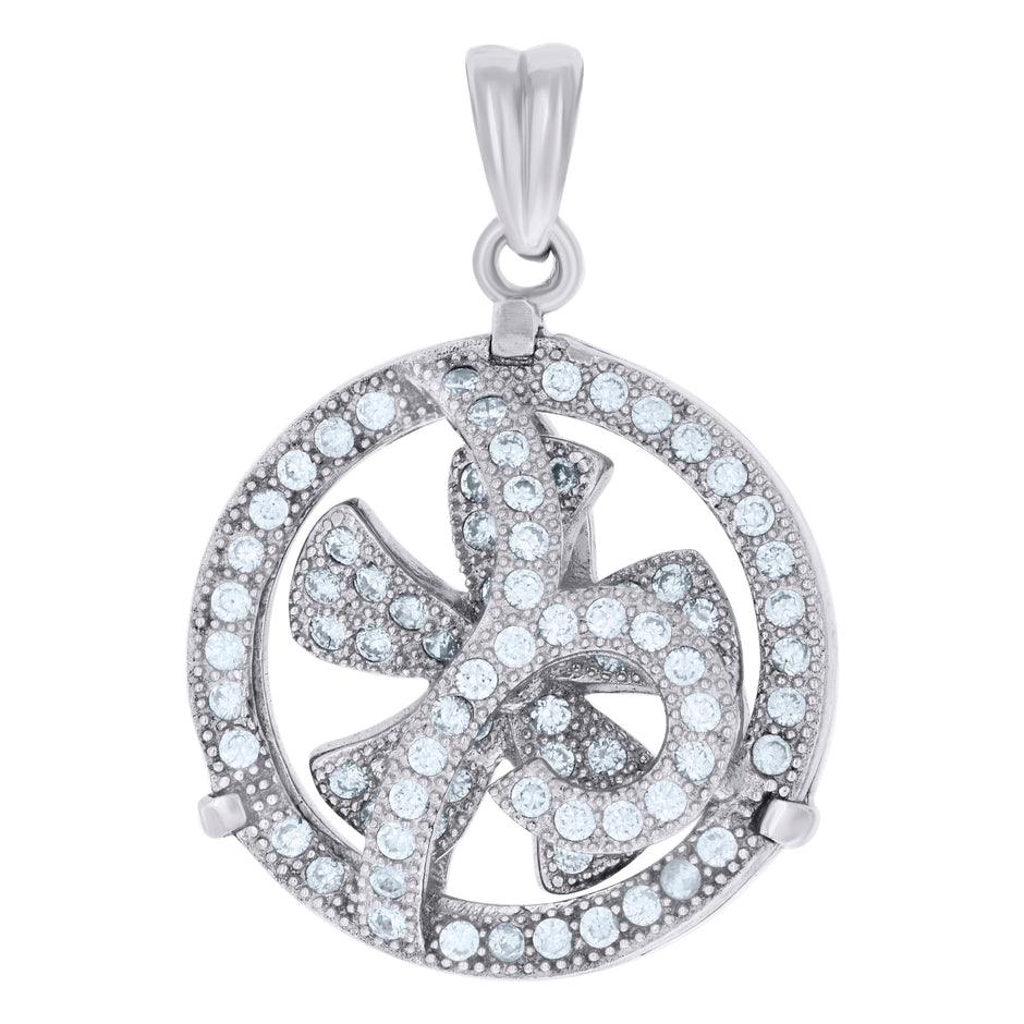 925 Sterling Silver Women Cubic-Zirconia Fashion Charm Pendant 