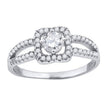 925 Sterling Silver Womens Cubic-Zirconia Floral Engagement Ring Size 6