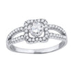 925 Sterling Silver Womens Cubic-Zirconia Floral Engagement Ring Size 8 - SLV-56764