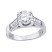925 Sterling Silver Womens Cubic Zirconia Migraine Engagement Ring Size 9 - SLV-56770
