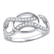 925 Sterling Silver Womens Cubic-Zirconia Infinity Fashion Ring Size 9