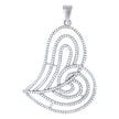 925 Sterling Silver Womens Cz Heart Charm Pendant
