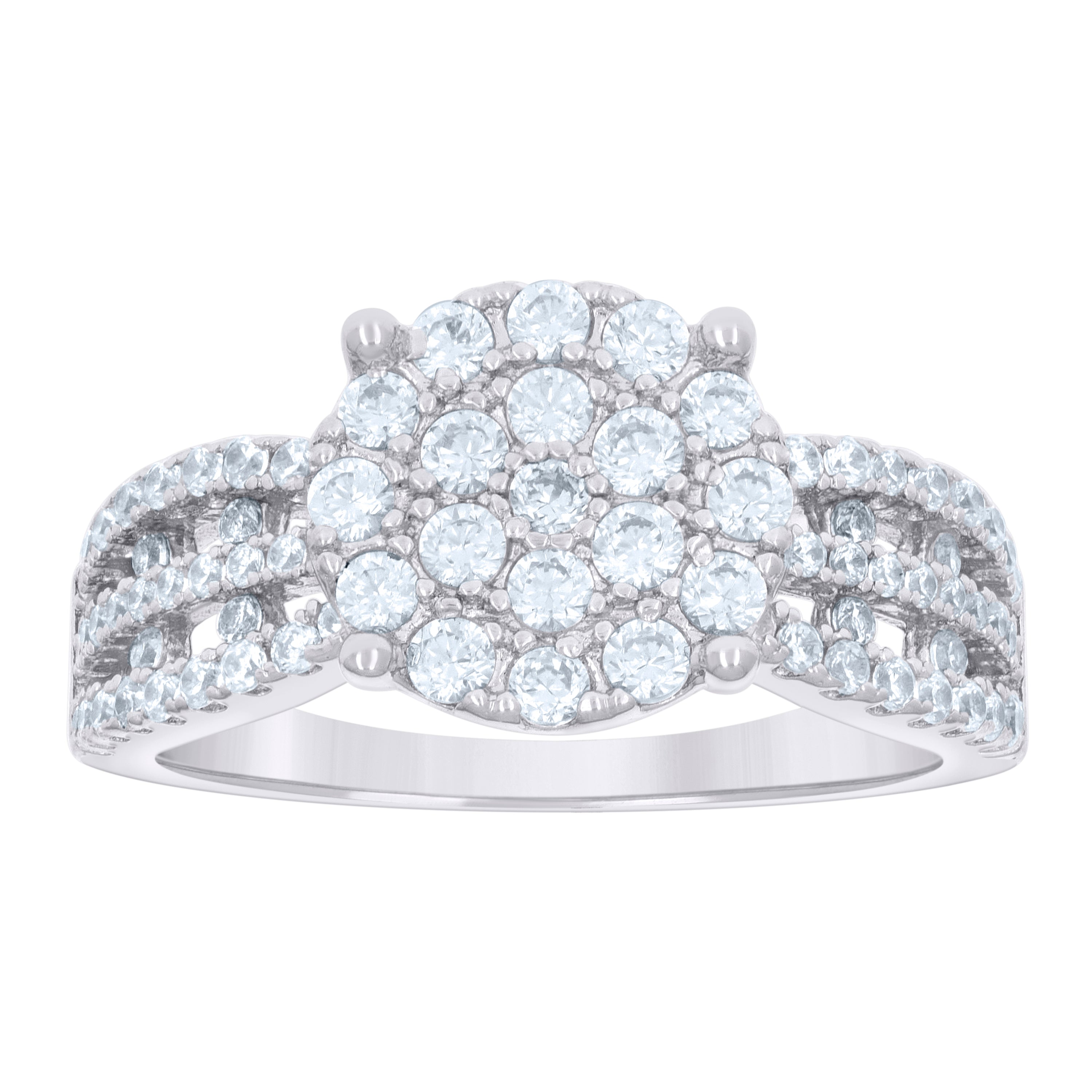 925 Sterling Silver Womens Cubic-Zirconia Round Head Fashion Ring Size 7 - SLV-56818