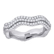 925 Sterling Silver Womens Cubic Zirconia Fashion Twisted Wedding Band Ring Size 8
