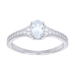 925 Sterling Silver Womens Oval Cubic Zirconia Engagement Ring Size 8 - SLV-57010