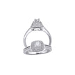 925 Sterling Silver Womens Cubic Zirconia Square Head Engagement Ring Size 9 - SLV-57022