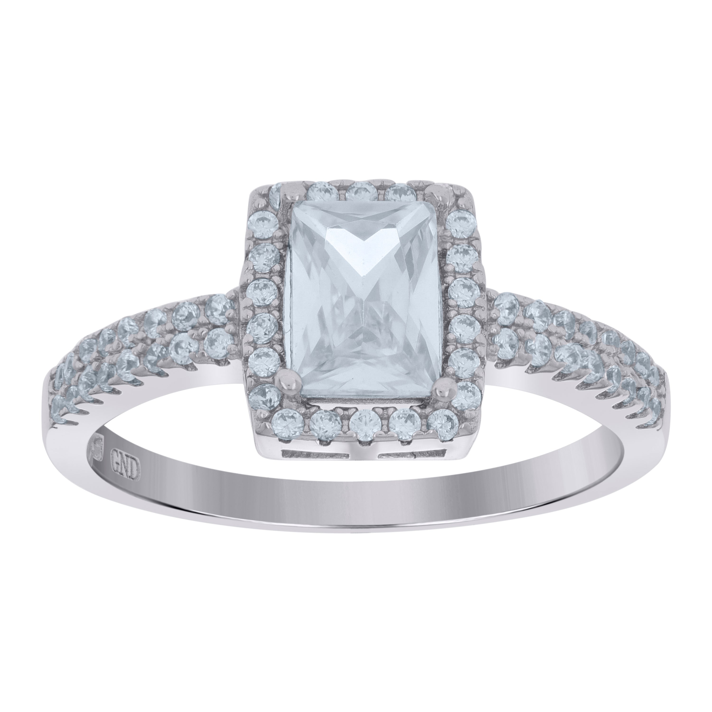 925 Sterling Silver Womens Cubic Zirconia Engagement Ring Size 6