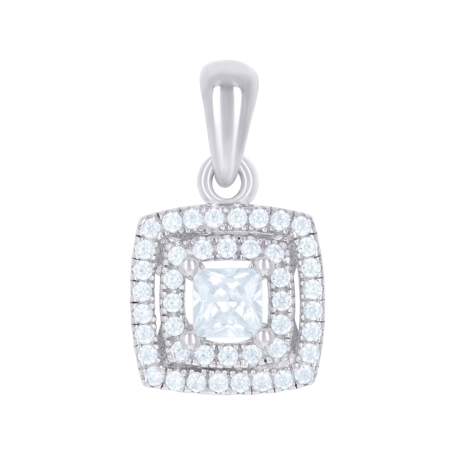 925 Sterling Silver Womens Cubic-Zirconia Fashion Charm Pendant
