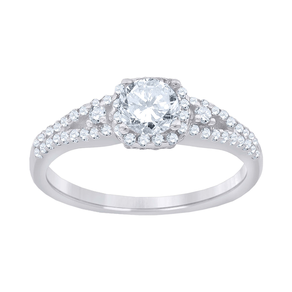 925 Sterling Silver Cubic Zirconia Size-7 Womens Anniversary Promise Wedding Band Engagement Ring - SLV-57312