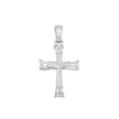 925 Sterling Silver Unisex Cz Baguette Cross Religious Charm Pendant