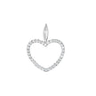 925 Sterling Silver Womens Cz Heart Charm Pendant