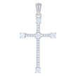 925 Sterling Silver Unisex Cz Cross Religious Charm Pendant