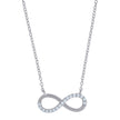 925 Sterling Silver Womens Round Cubic Zirconia Infinity Pendant Fashion Necklace