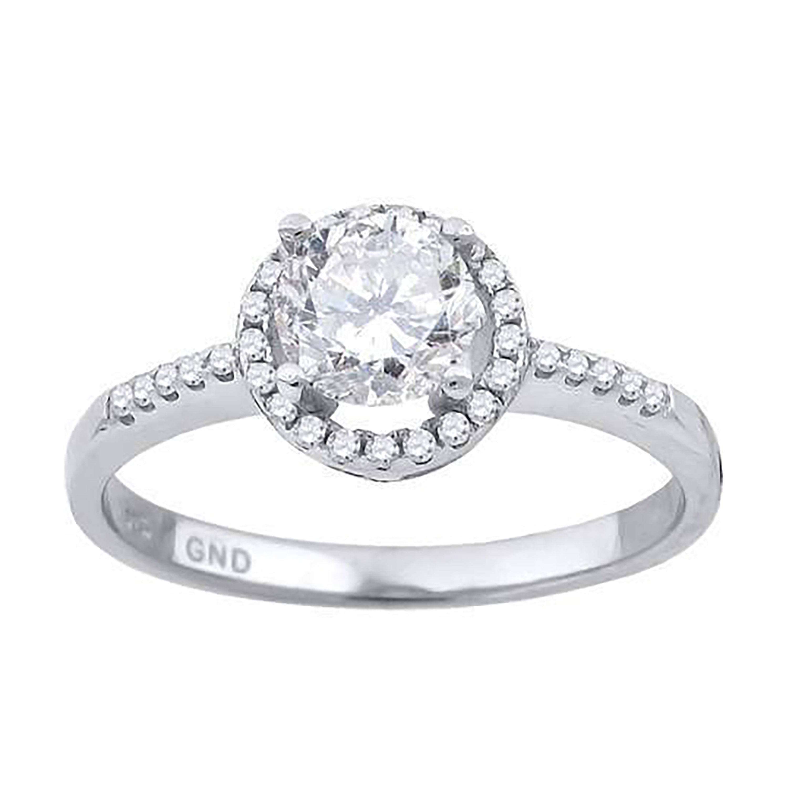 925 Sterling Silver Womens Cubic Zirconia Halo Ring Size 7 - SLV-57280