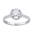 925 Sterling Silver Womens Cubic Zirconia Halo Ring Size 7 - SLV-57280