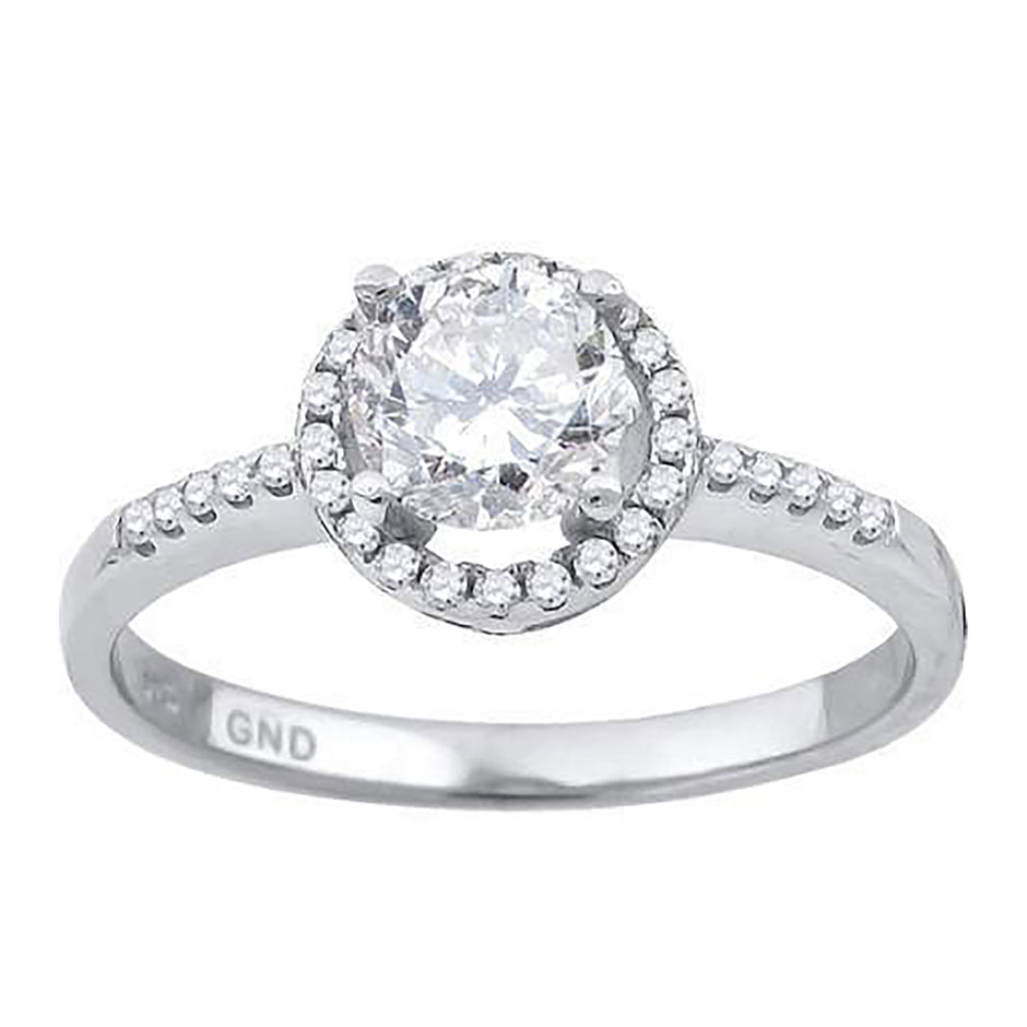 925 Sterling Silver Womens Cubic Zirconia Halo Ring Size 9 - SLV-57282