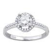 925 Sterling Silver Womens Cubic Zirconia Halo Ring Size 9 - SLV-57282