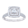 925 Sterling Silver Womens Princess-Cut Round Cubic-Zirconia Square Fashion Ring Size 9 - SLV-57290
