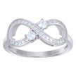 925 Sterling Silver Womens Cubic Zirconia Infinity Fashion Ring Size 8 - SLV-57297