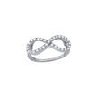 925 Sterling Silver Womens Cubic-Zirconia Infinity Fashion Ring Size 8 - SLV-57333