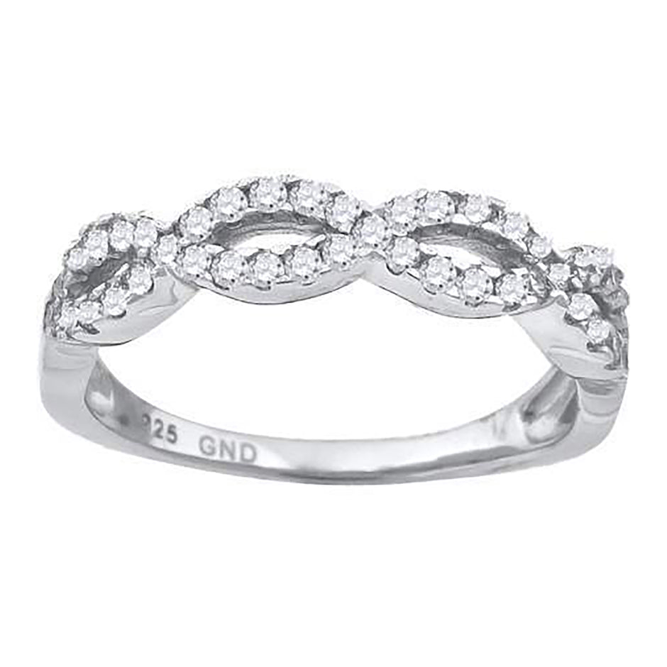 925 Sterling Silver Womens Cubic-Zirconia Infinity Fashion Ring Size 6