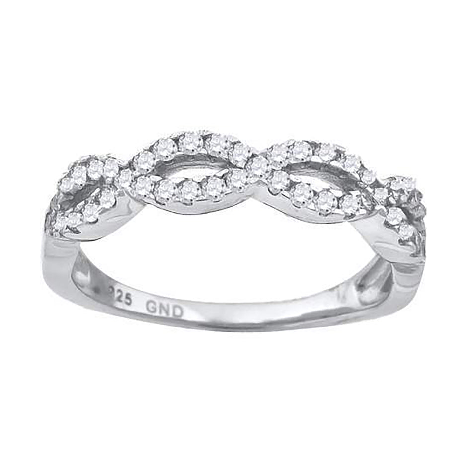 925 Sterling Silver Womens Cubic-Zirconia Infinity Fashion Ring Size 8 - SLV-57345