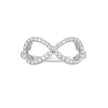925 Sterling Silver Womens Cubic-Zirconia Infinity Ring Size 7