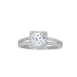 925 Sterling Silver Womens Cubic Zirconia Size-7 Princess-Cut White Stone Center Ring Band