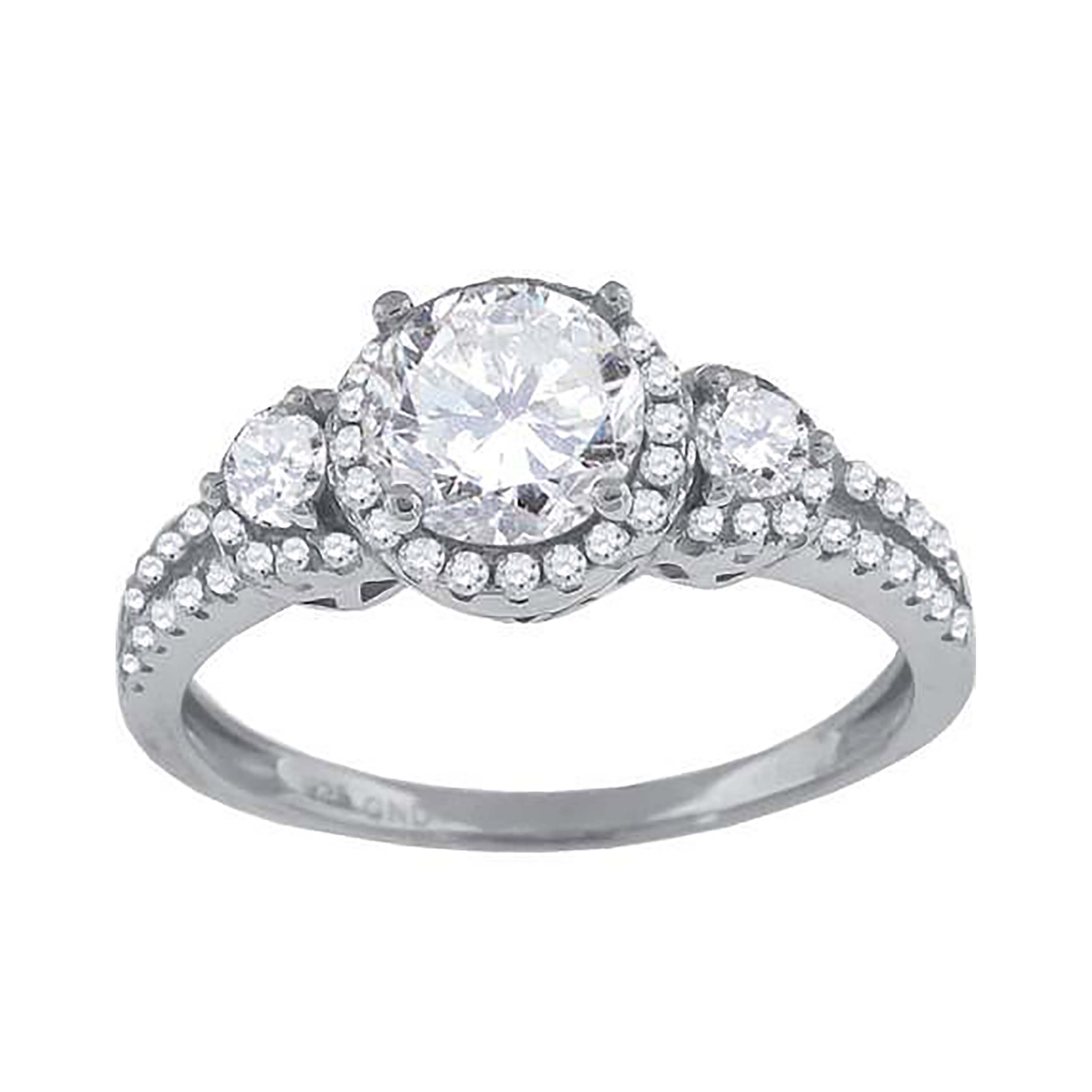 925 Sterling Silver Womens Cubic-Zirconia Fashion Engagement Ring Size 6
