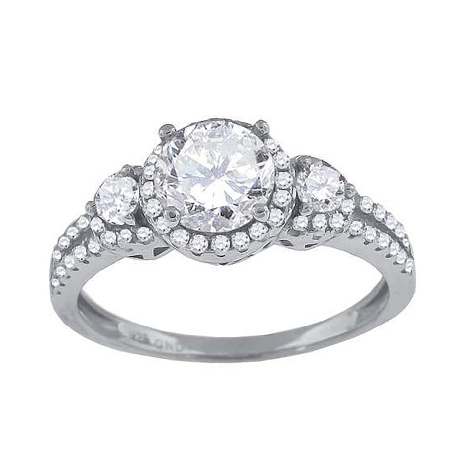 925 Sterling Silver Womens Cubic-Zirconia Fashion Engagement Ring Size 6