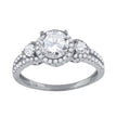 925 Sterling Silver Womens Cubic-Zirconia Fashion Engagement Ring Size 6